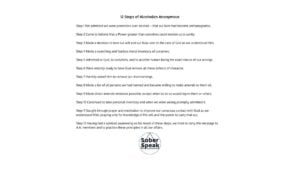 12 steps of AA Printable