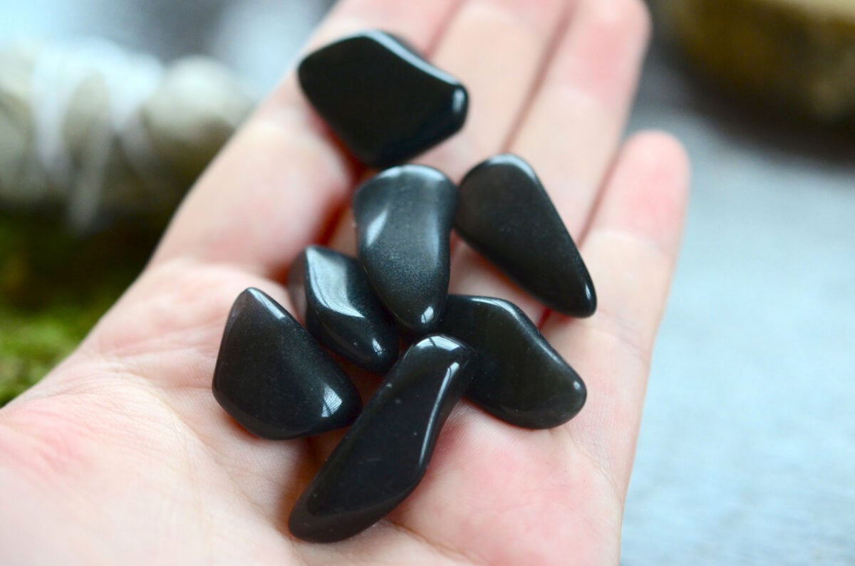 Black onyx protective stone for grounding and protection during addiction recovery