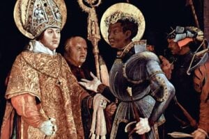 Mathias Grünewald, “Meeting of St. Erasmus and St. Maurice,” ca. 1522 (photo: Public Domain)